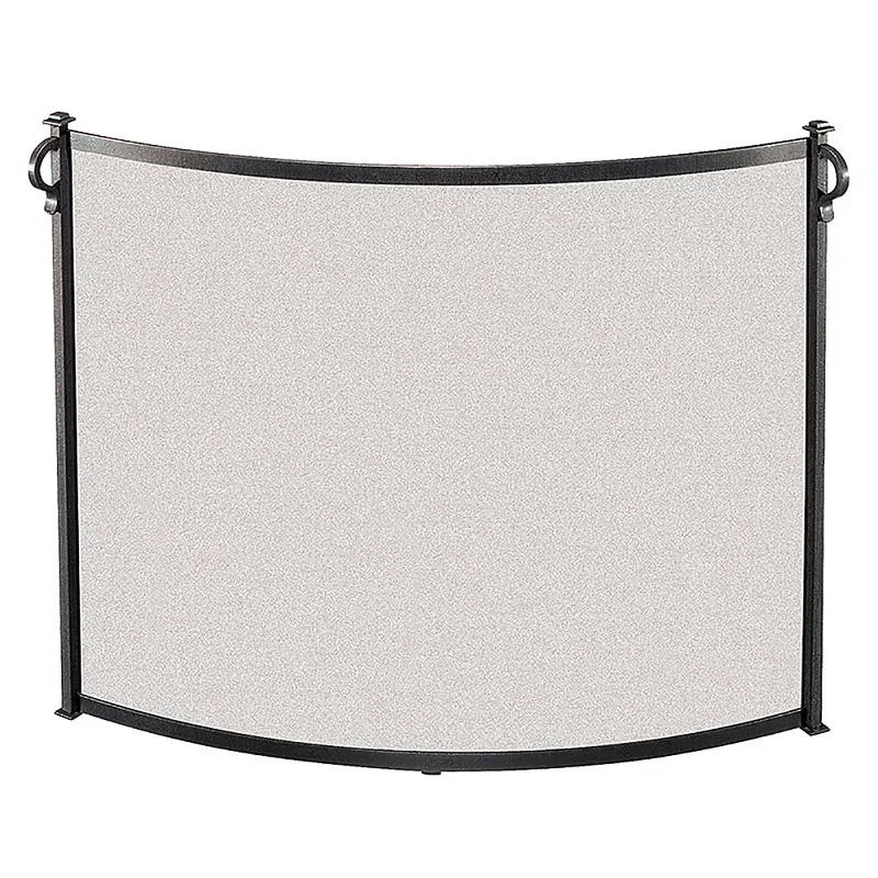 39-Inch Bowed Craftsman-Style Single-Panel Fireplace Screen – Vintage Iron 1