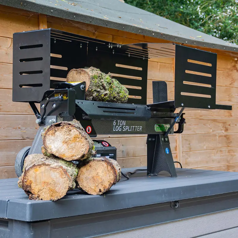 6-Ton Electric Log Splitter With Safety Guard – The Handy Model 1