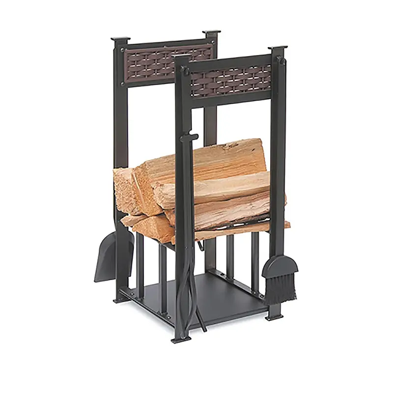 Basket Weave Hearth Center In Matte Black And Burnished Bronze - Model 18570 1