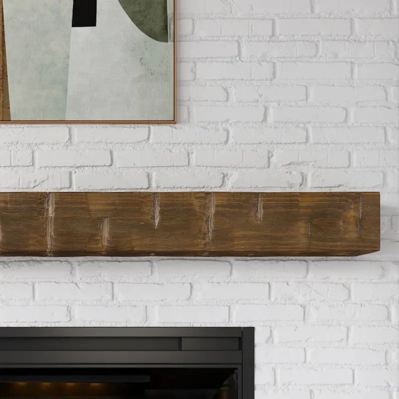 Bodie Hand-Hewn Rustic Fireplace Mantel Shelf By Country Living 1
