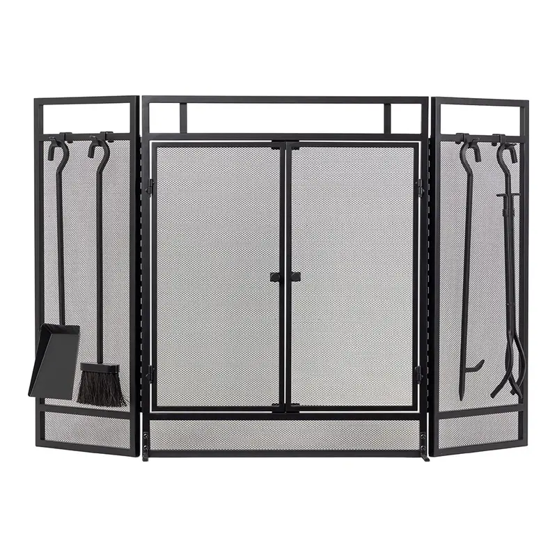Country Living Kern River Fireplace Screen With Integrated Tool Set 1
