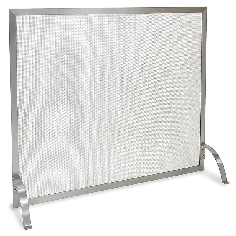 Newport Stainless Steel Single-Panel Fireplace Screen 1