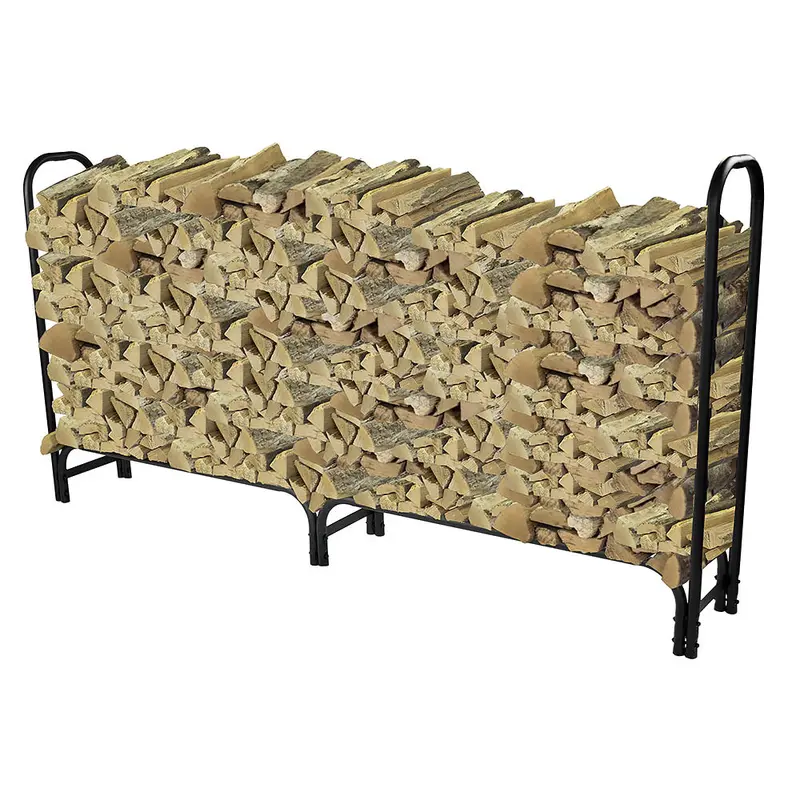 Pleasant Hearth 8-Foot Heavy-Duty Steel Log Rack 1