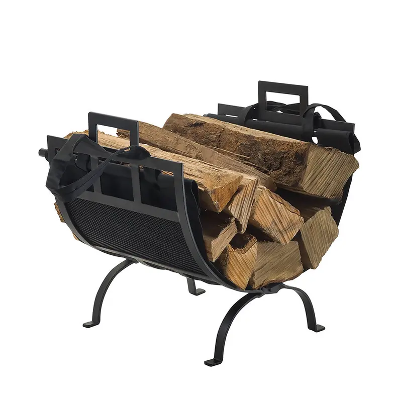 Pleasant Hearth Canvas-Style Log Holder With Carry Tote 1