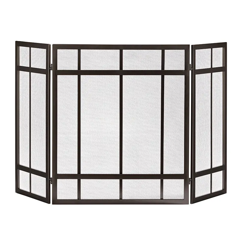 Pleasant Hearth Mission-Inspired Wenge Fireplace Screen 1