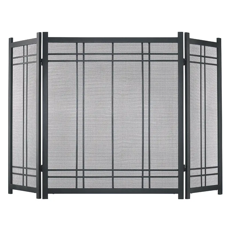 Preston Vintage Iron 3-Panel Fireplace Screen 1