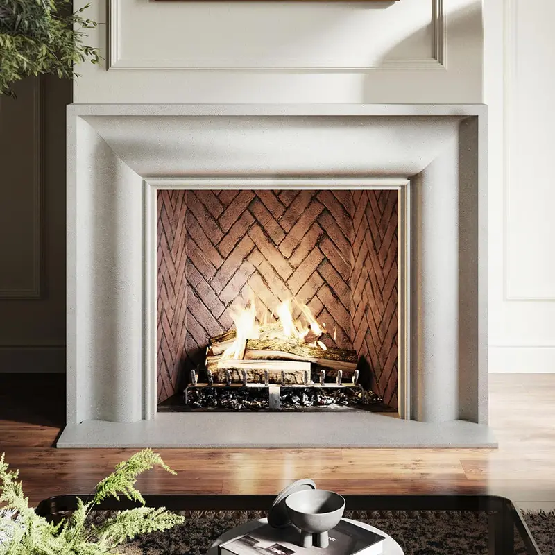 Solace Stone Fireplace Mantel – Subtle Veining Faux-Stone Finish 1